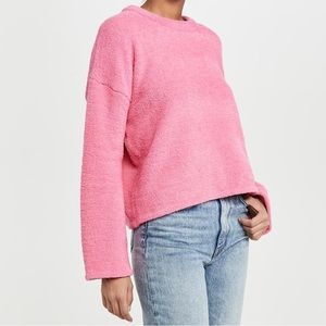 525 America White Plush Crew Neck Sweater